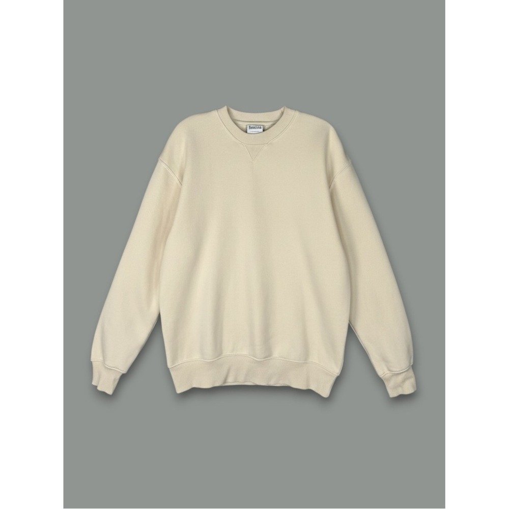 Bershka Crewneck‎ Pullover Sweatshirt Cream S Relaxed Casual Athleisure